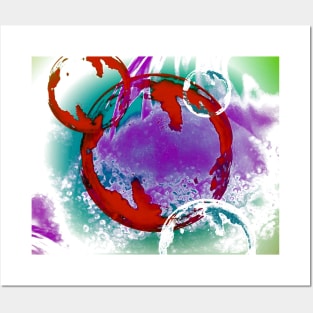 Bubbles and water painting design Posters and Art